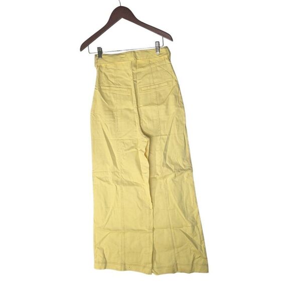 NWT REVOLVE The East Order Goldie Lemon Yellow Ultra High Waisted Flare Pants S - Picture 3 of 12